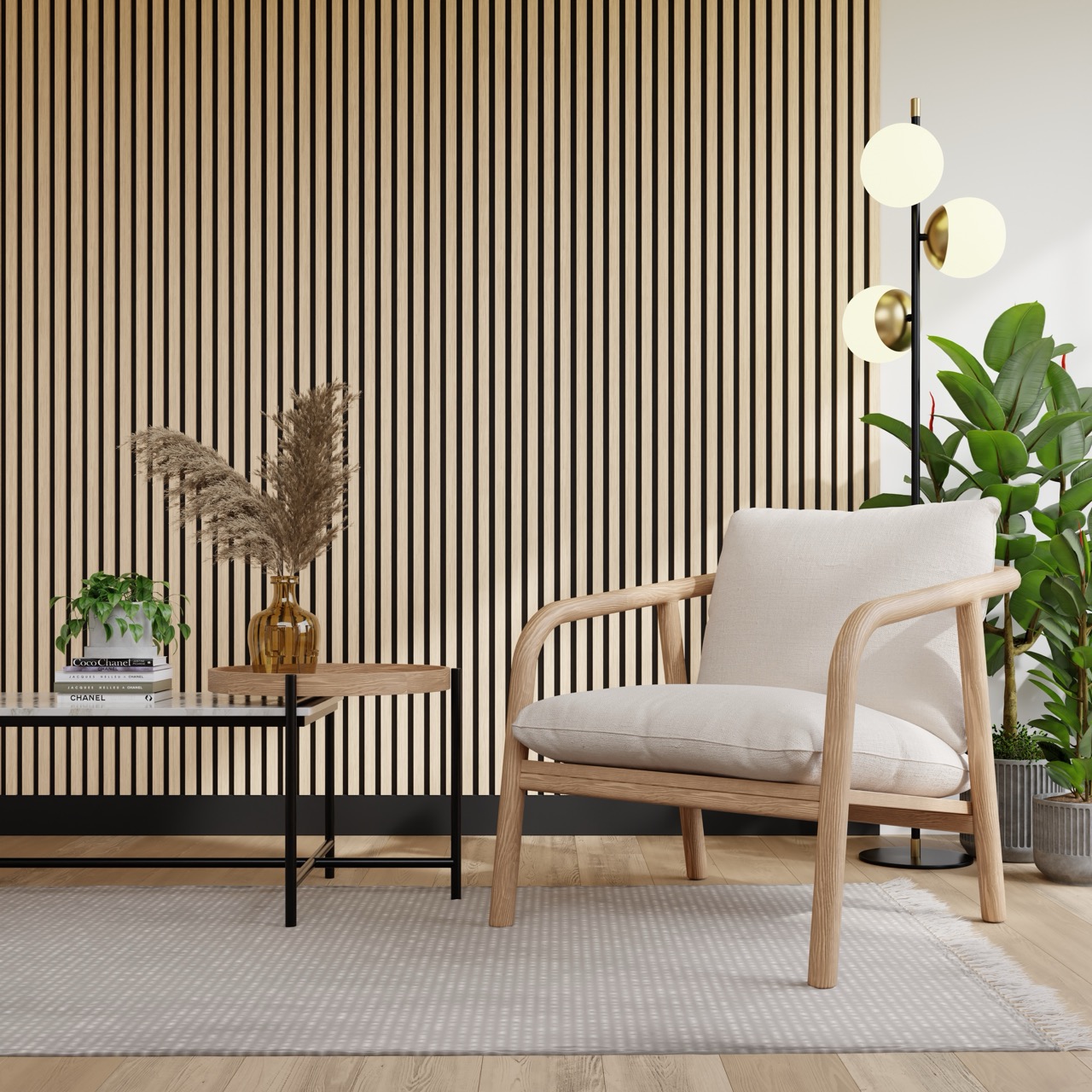AW01 - Naturel eiken - PET vilt + MDF v313 met houtfineer - 22 x